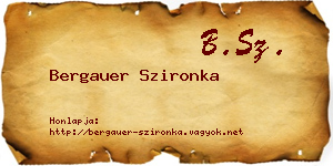 Bergauer Szironka névjegykártya